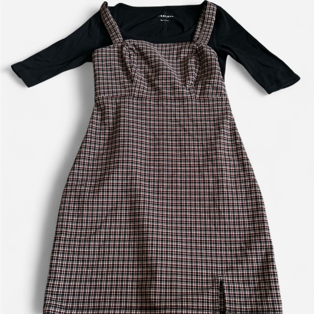Hollister Black and Brown Plaid Dress